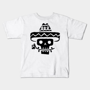 Just a Black Skull in Sombrero Kids T-Shirt